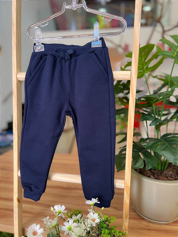 Calça Infantil Fem Moletom Marinho Nini