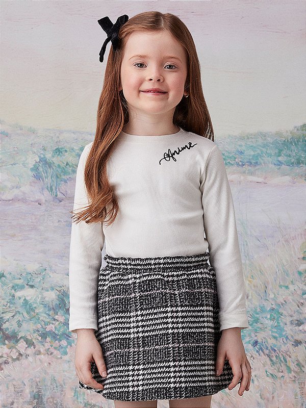 Conjunto Infantil Xadrez Pret/bran Anime