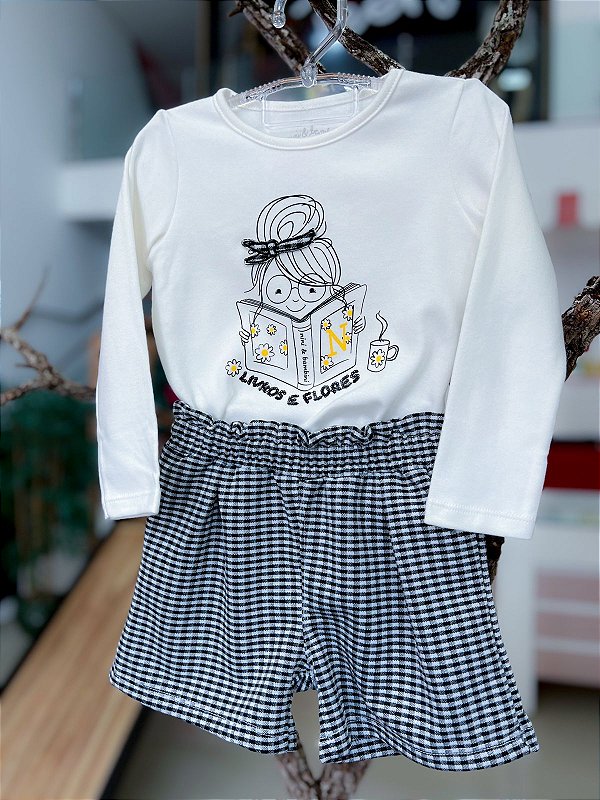 Conjunto Infantil Livros Flores Nini