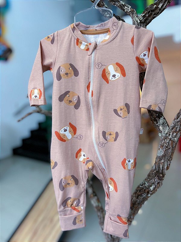 Macacao Bebe Caramelo Caes Nini Bambini