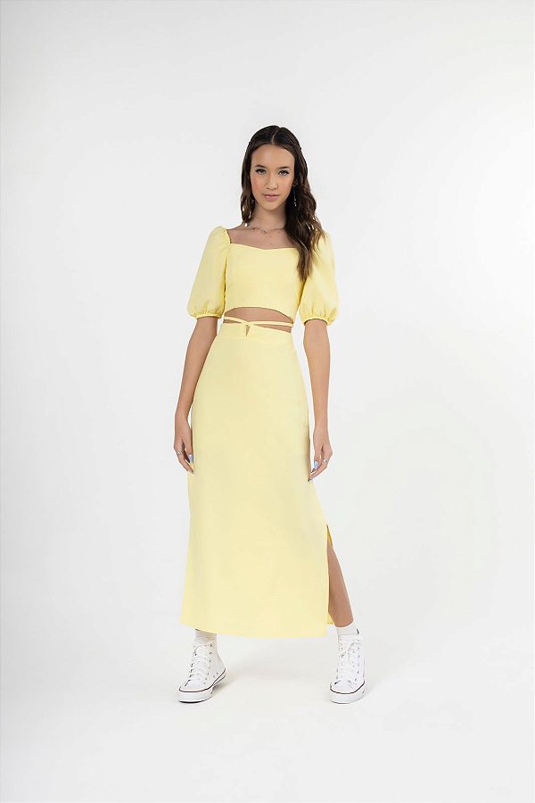 Vestido Teen Amarelo Bobbyluu