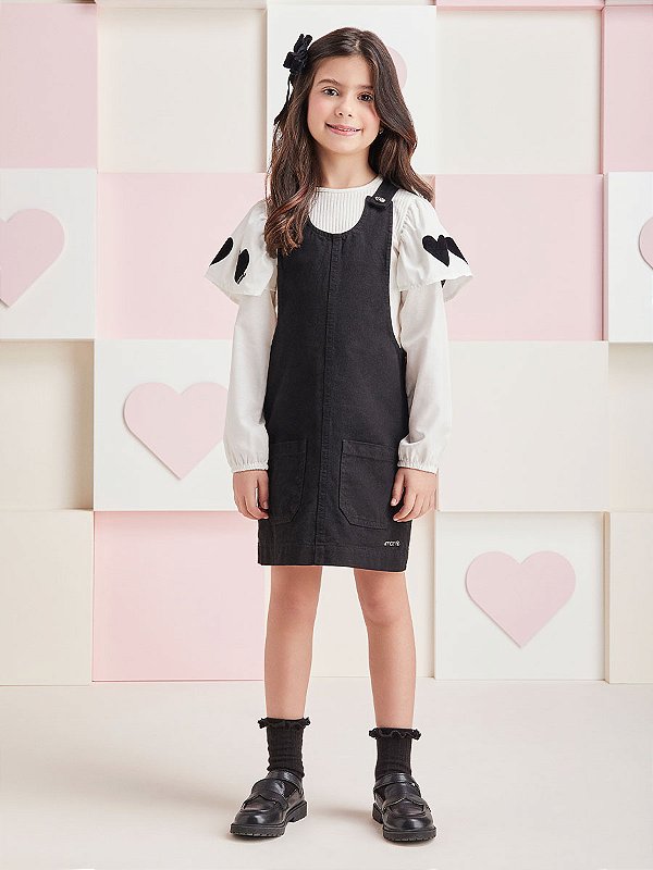 Blusa Infantil Mangas Coracao Momi