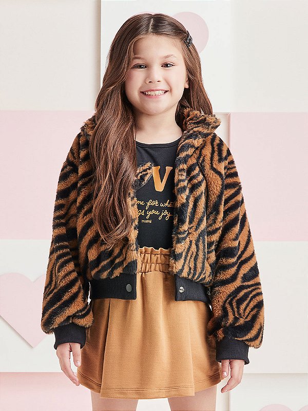 Jaqueta Infantil Bomber Pelo Tigre Momi