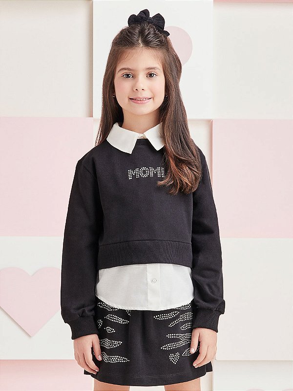 Conjunto Infantil Moletom Strass Momi