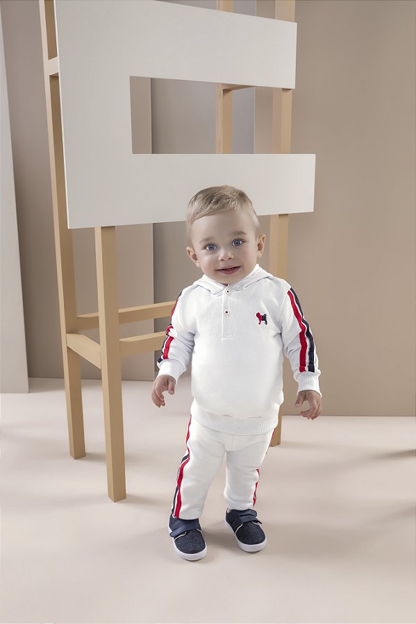 Conjunto Bebe Moletom Branco Charpey