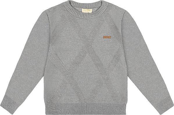 Sueter Tricot Trançado Cinza Charpey