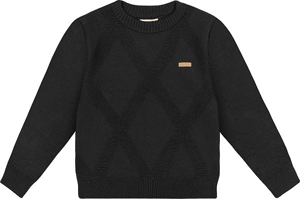 Sueter Tricot Trançado Preto Charpey
