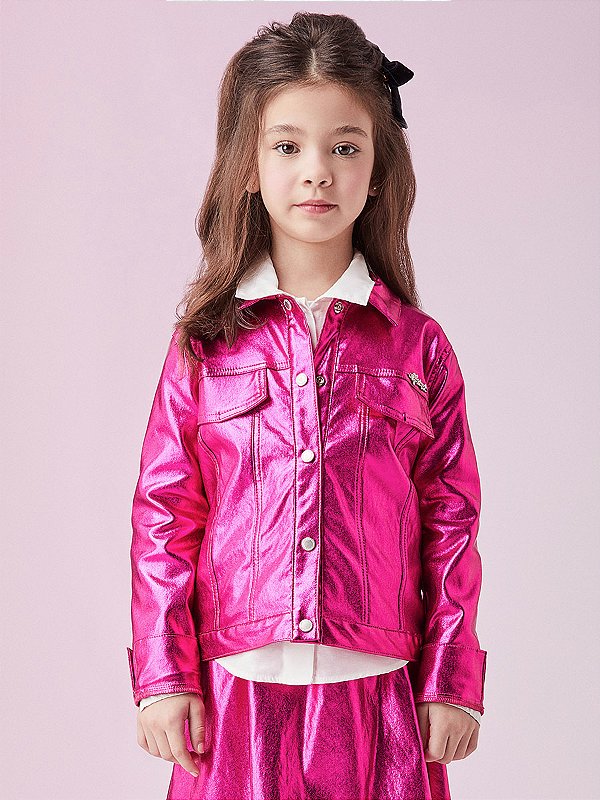 Jaqueta Infant Metalizada Pink Luz Anime