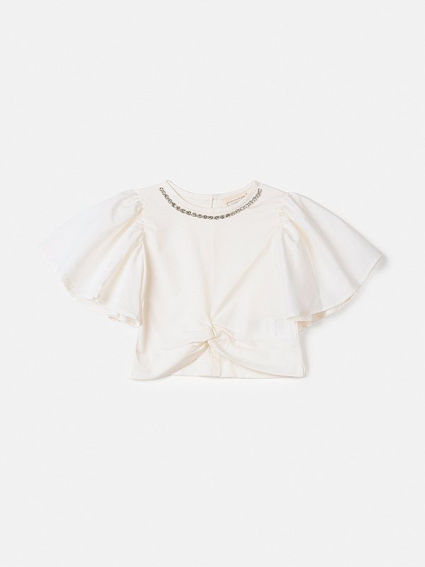 Blusa Infantil Decote De Strass Anime