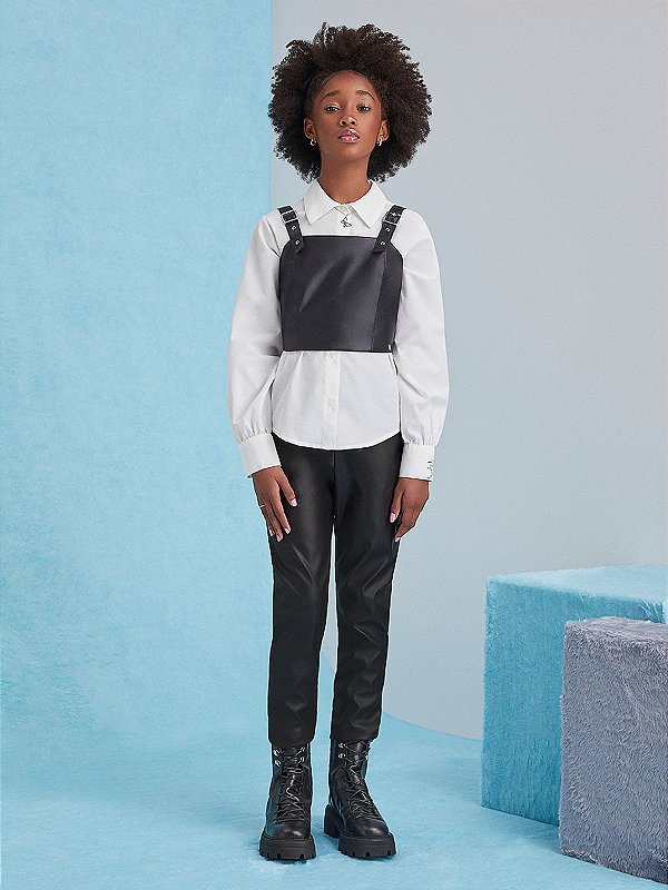 Legging Teen Couro Preto I Am