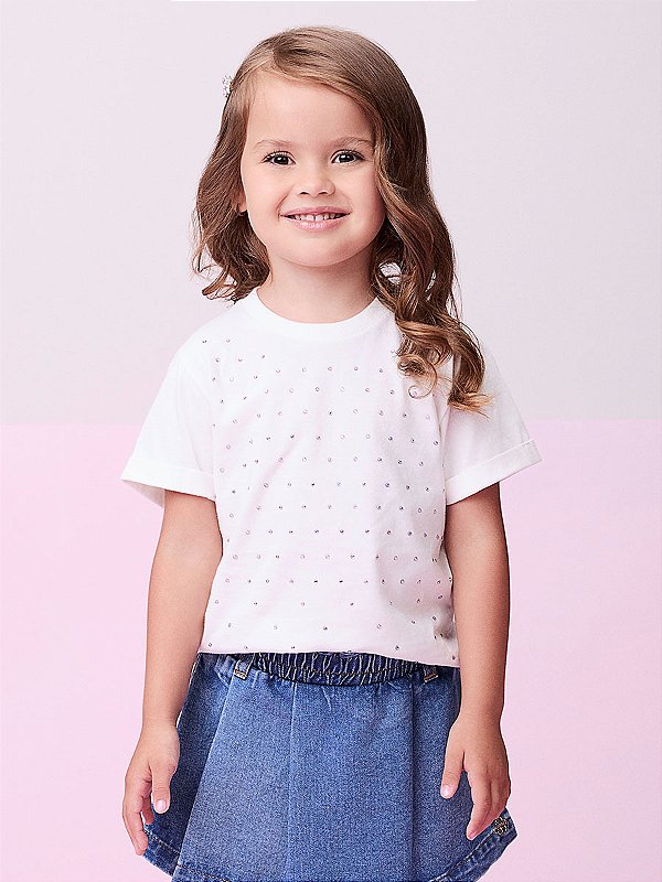 Blusa Infantil Com Strass Perola Momi