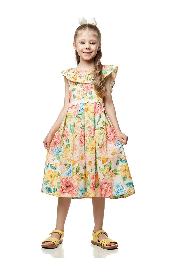 Vestido Infantil Flor De Caju Camu Camu