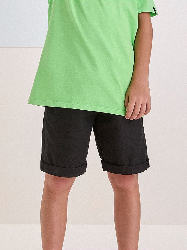 Bermuda Infantil De Sarja Preto Youcci