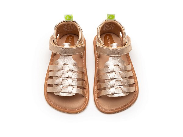 Sandalia Bebe Metalic Salmon Tip Toye Joye
