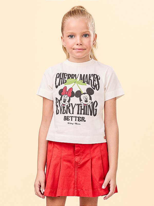 Blusa Infantil Mickey E Minnie Cherry Anime