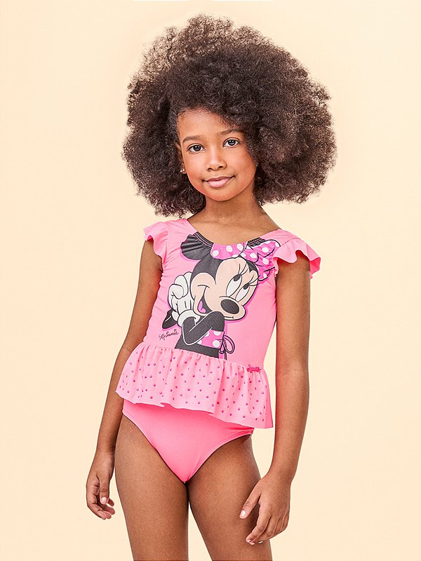 Maio Infantil Minnie Rosa Fluor Anime