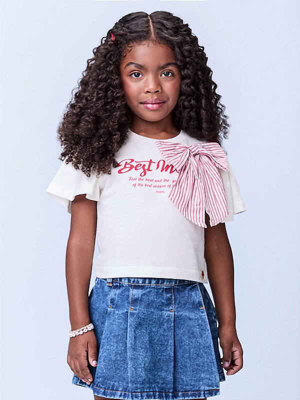 Blusa Infantil Com Laco Listrado Momi
