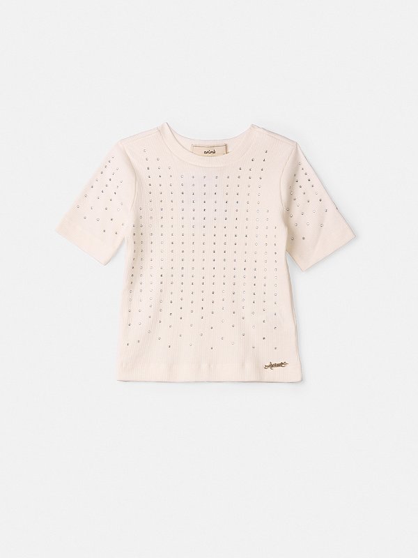 Blusa Infantil Com Strass Perola Anime