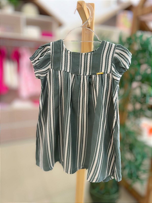 Vestido Bebe Verde Listras