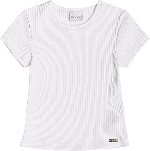 Blusa Infantil Basica Canelada Off White Momi