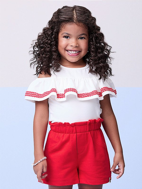 Conjunto Infantil Com Blusa Off Sianinhas Momi