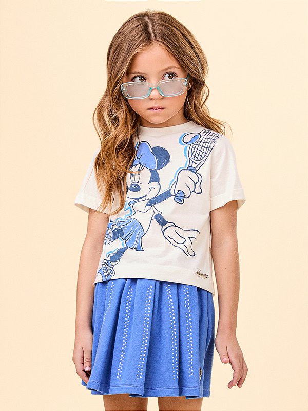 Conjunto Infantil Minnie Tenista Azul Anime
