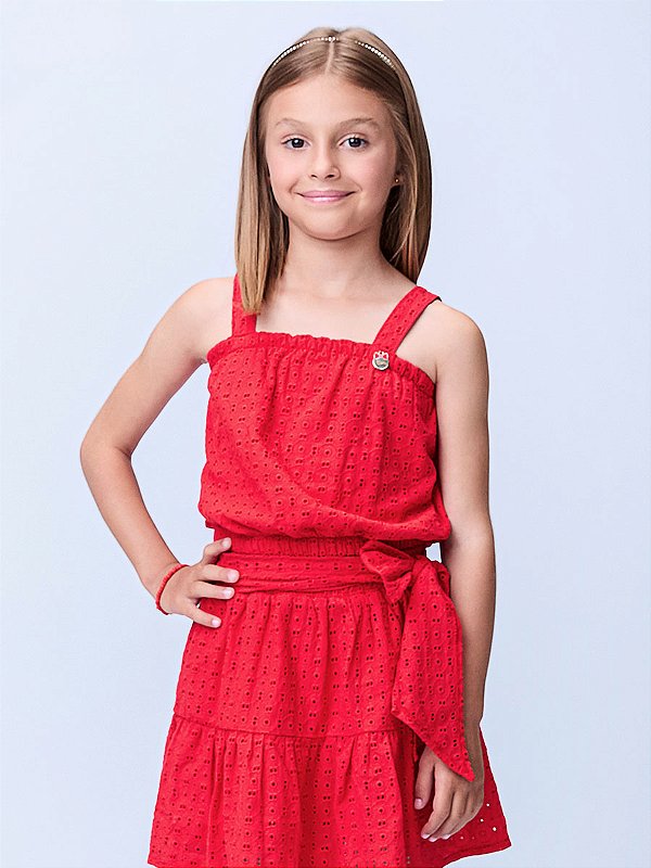 Conjunto Infantil De Laise Vermelho Momi