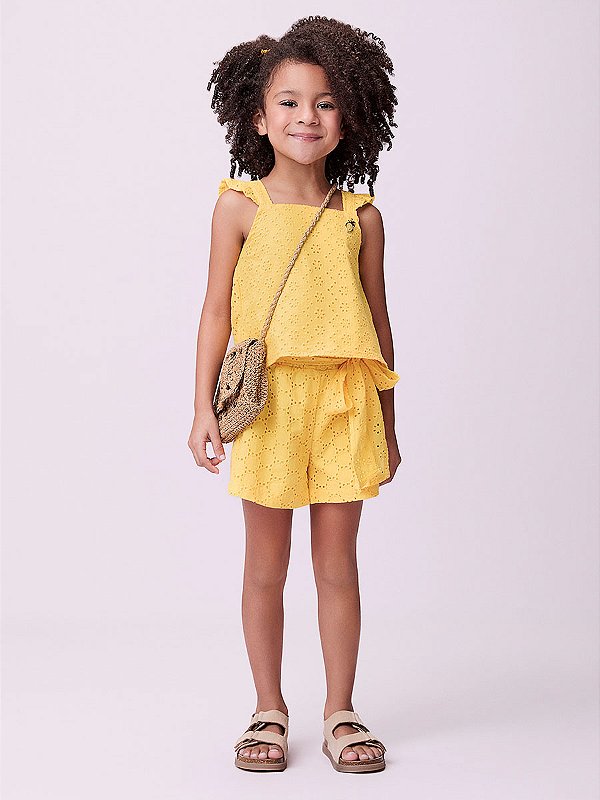 Conjunto Infantil De Laise Amarelo Sol Momi