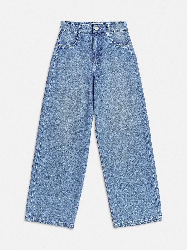 Calca Wide Leg Jeans Com Foil Jeans I Am