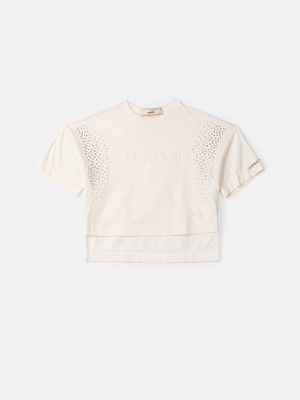 Blusa Infantil Perola Com Strass Anime