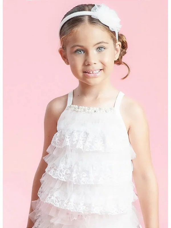Blusa Infantil Babados Renda E Tule Pituchinhus