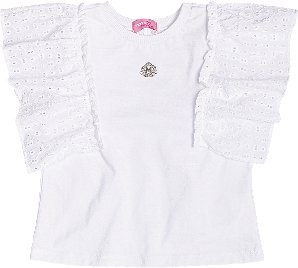 Blusa Infantil Mangas Babado Laise Off Momi