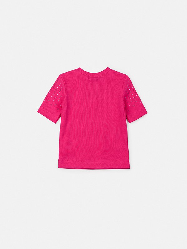 Blusa Infantil Com Strass Pink Glam Anime