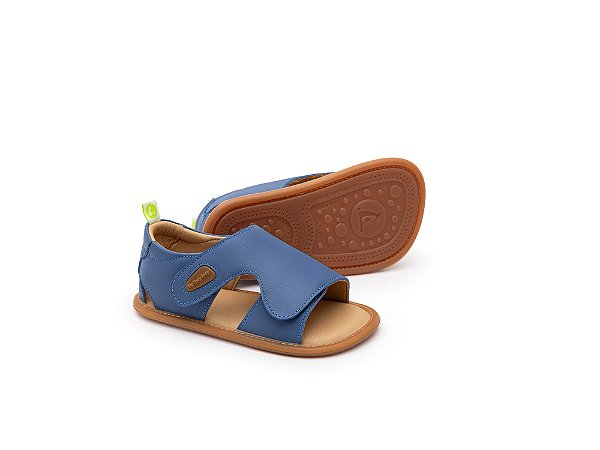 Sandalia Bebe Em Couro Azul Tip Toye Joye