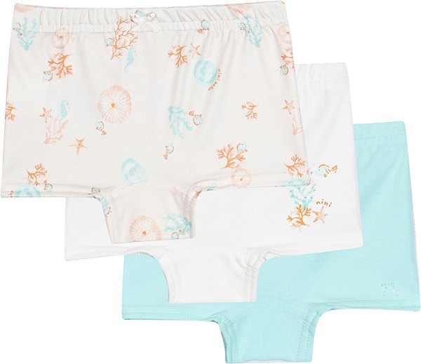 Kit Calcinha Boxer Fundo Do Mar