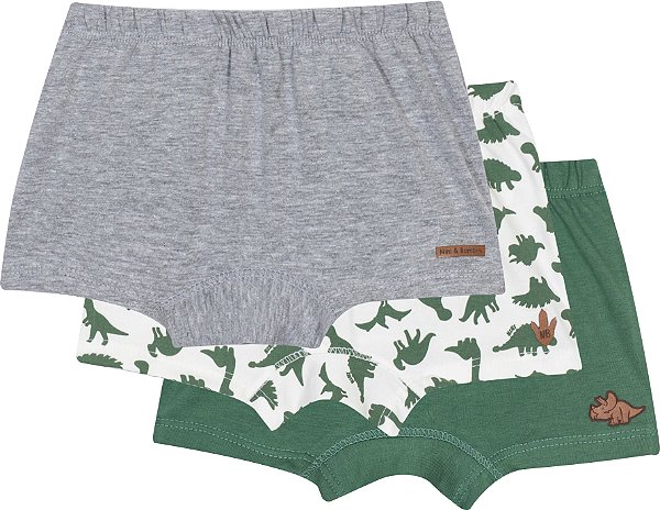 Kit Cueca Boxer Dinossauro