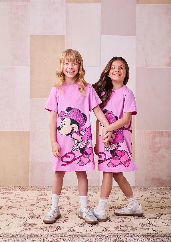 Vestido Infantil Minnie Cowgril Anime