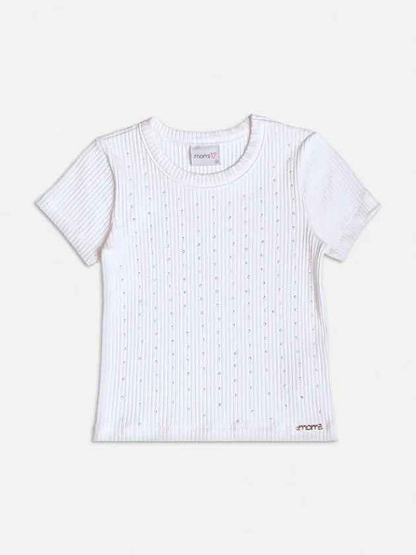 Blusa Infantil  Canelada Com Strass Momi