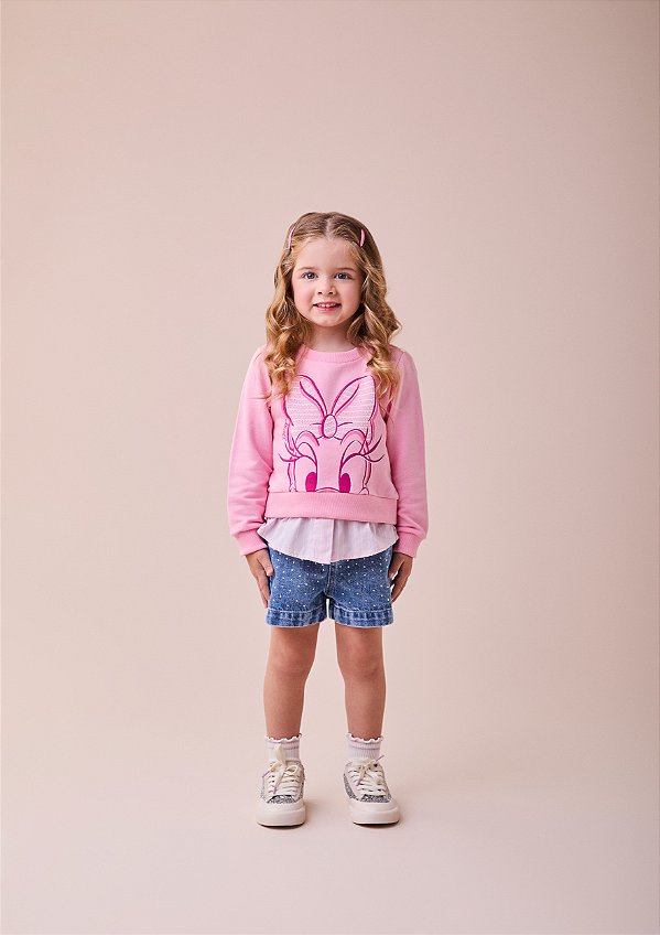 Blusa Infant Daisy Com Barra Camisa Momi