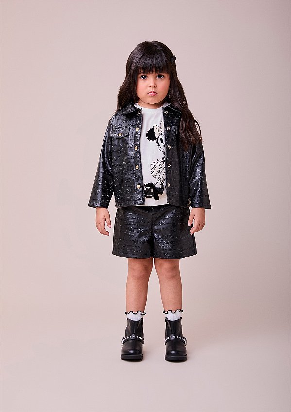 Shorts Infantil Anime Petite Preto