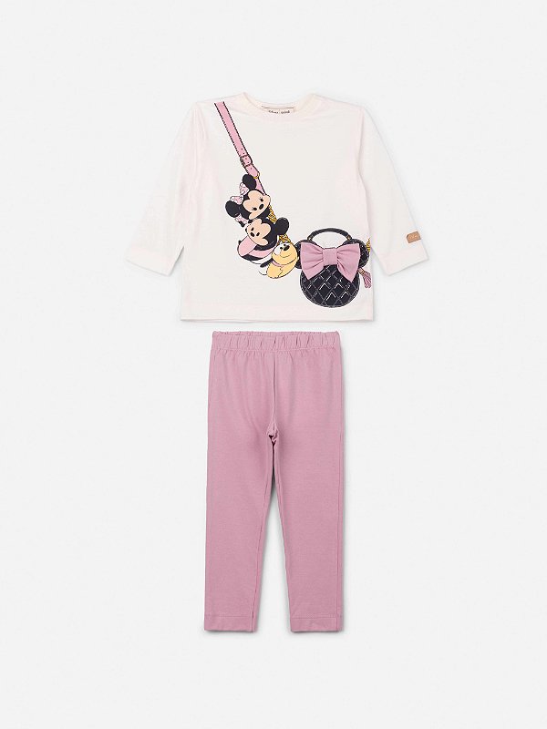 Conjunto Infantil Legging Minie Rosa Anime