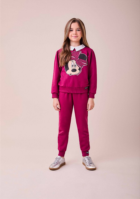 Conjunto Moletom Infantil Minnie Cranberry Anime