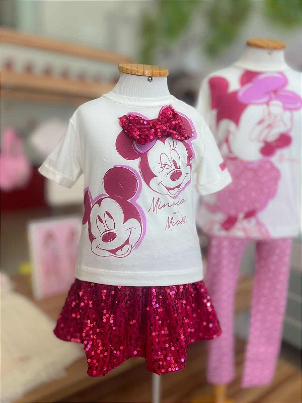 Conjunto Infantil Minnie Paêtes Anime