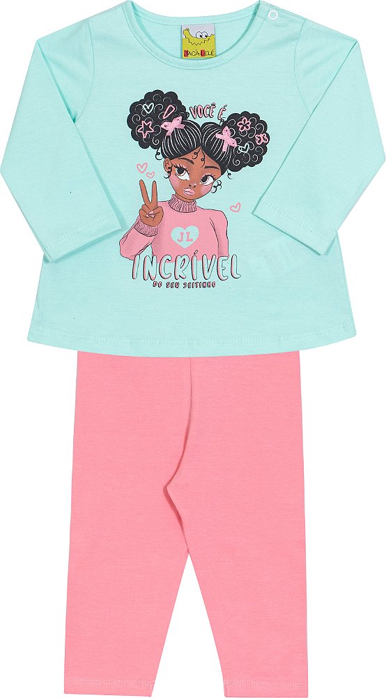 Conjunto Infantil Com Legging Você É Incrivel