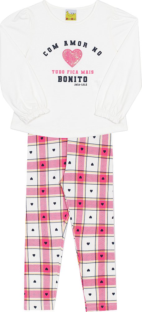 Conjunto Infantil Com Legguing Xadrez