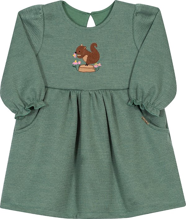 Vestido Infantil Verde Raposinha