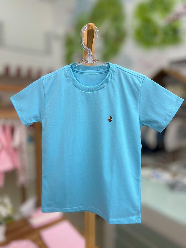 Camisa Infantil Basica Azul Claro