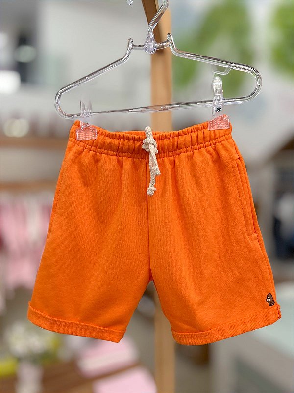 Short Infantil Moletinho Laranja