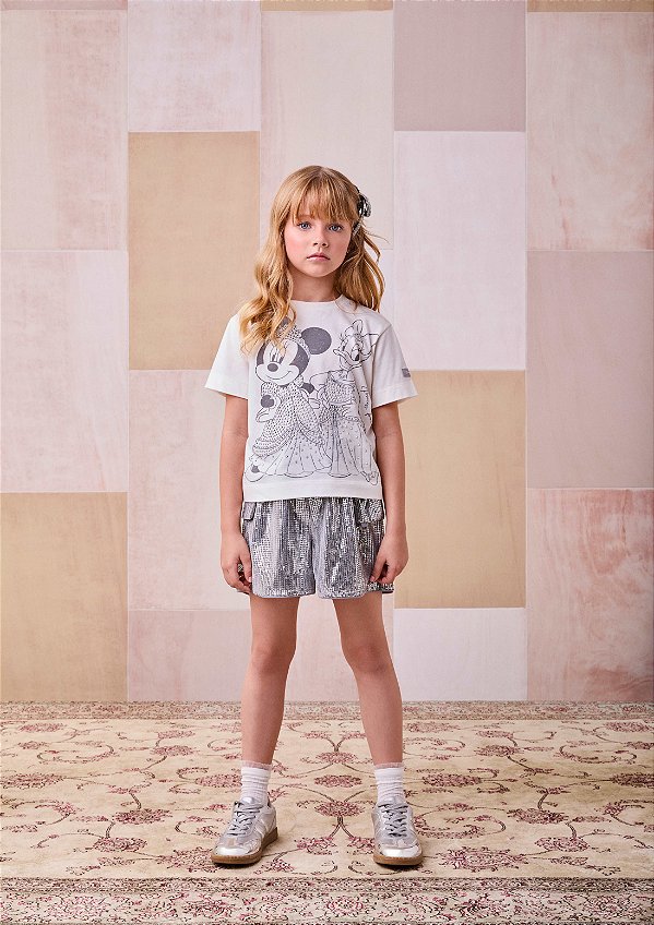 Shorts Infantil Paete Cinza Grafite Anime