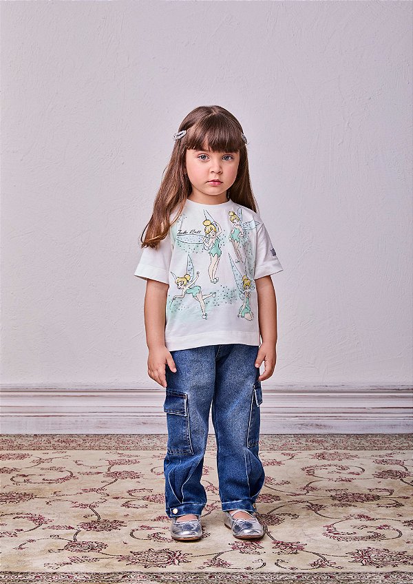 Blusa Infantil Tinker Bell Perola Anime